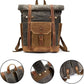 Canvas Reise-Rucksack mit Roll-Top
