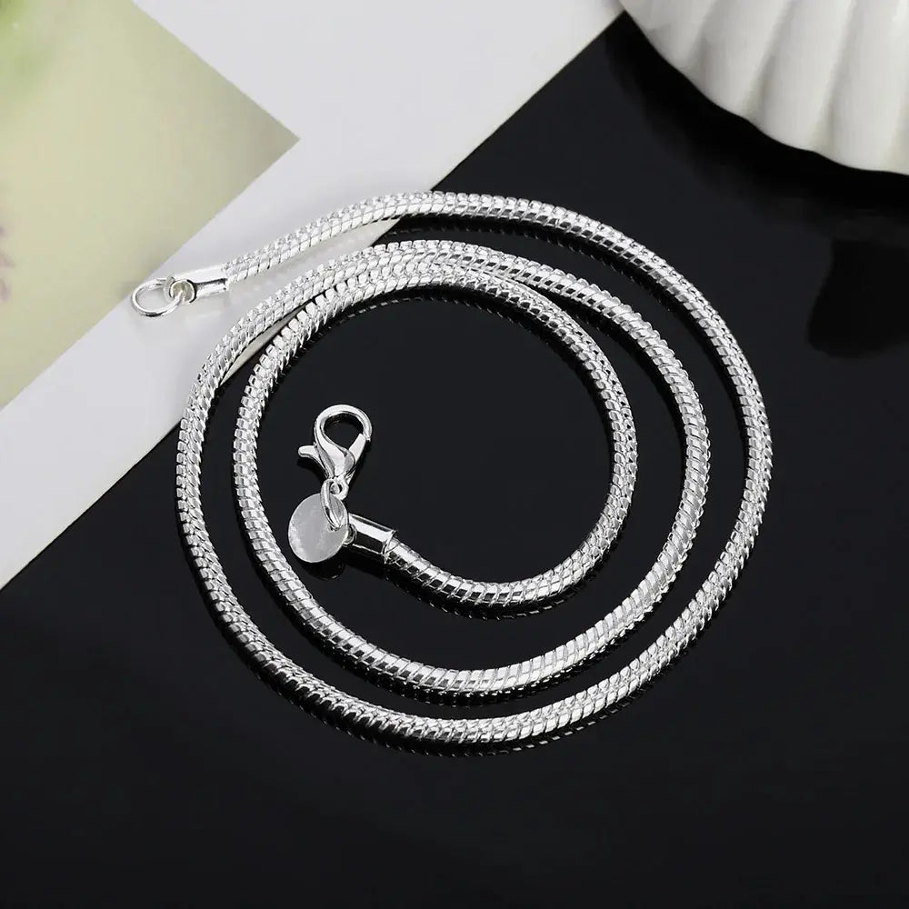 Damen 3mm Schlangen Kette Aus Sterling Silber