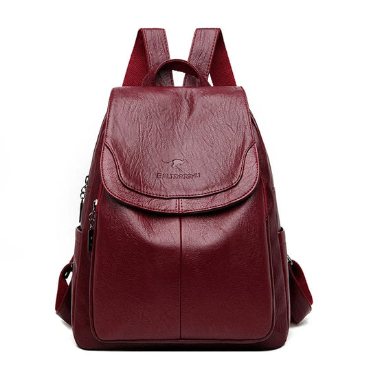 Damen Diebstahlsicherer Leder Rucksack