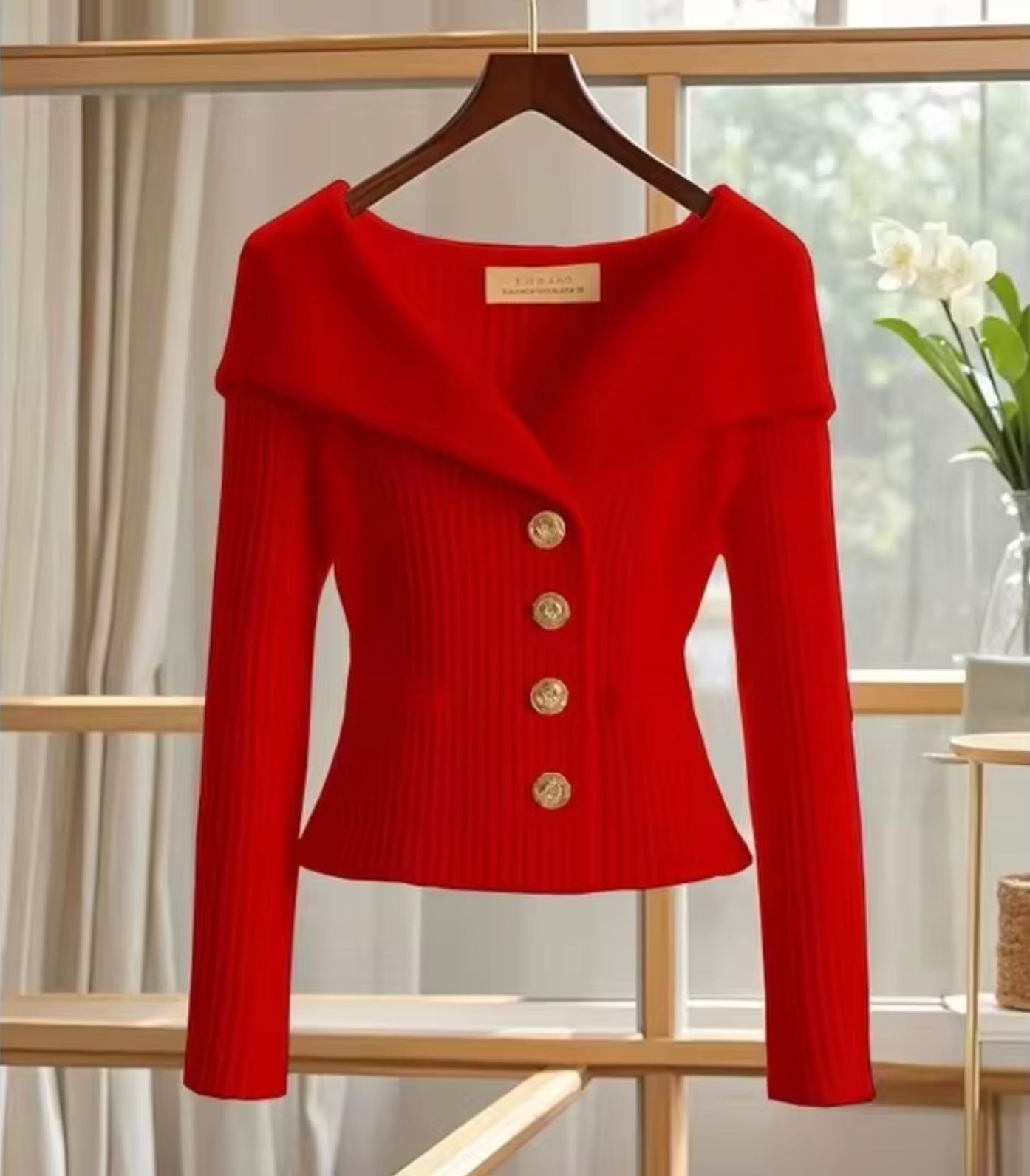 Strickjacke Gestrickt Kurz Elegant