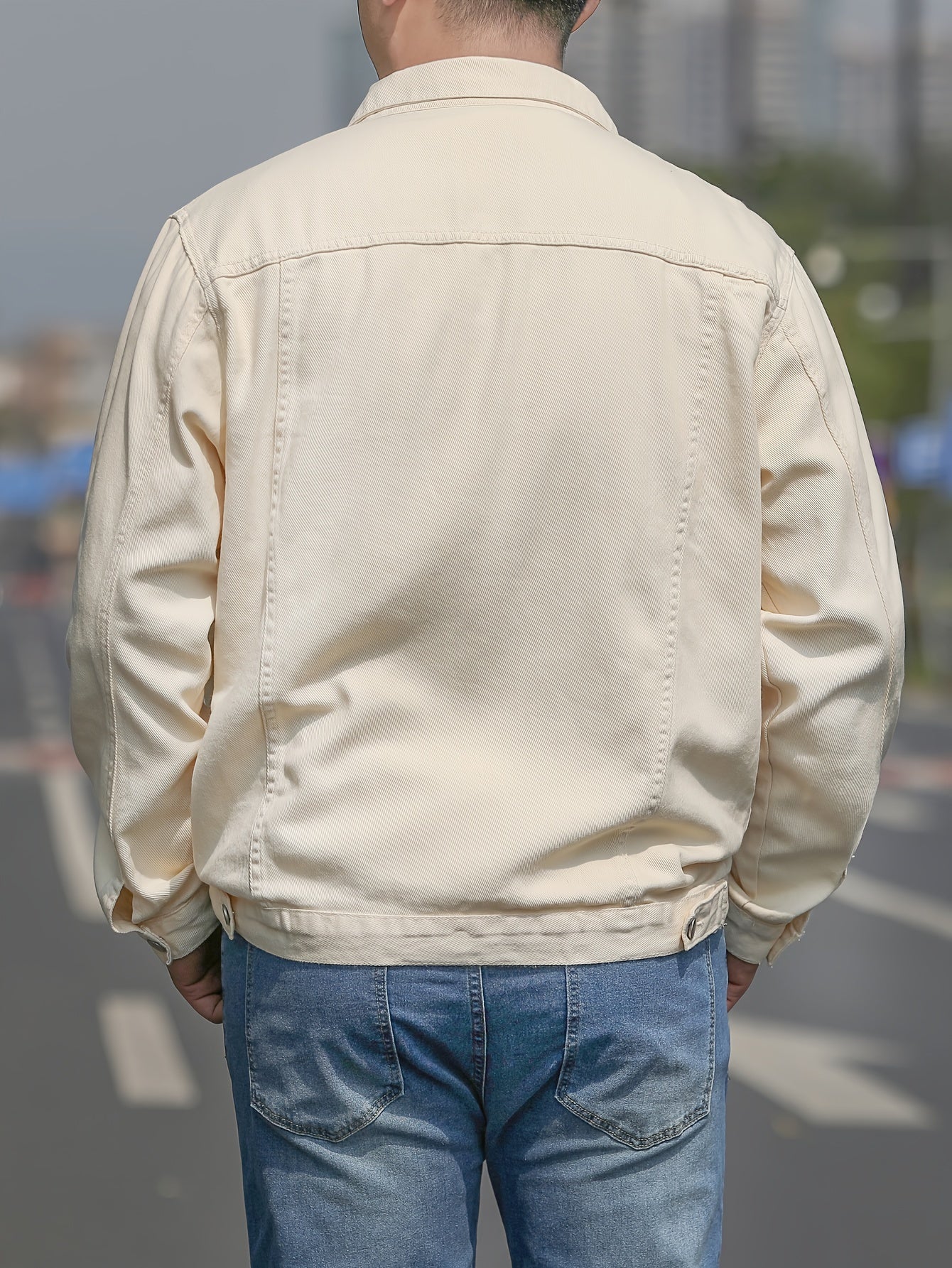 Herren Baumwolljacke Im Lässigen Denim Stil