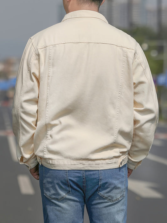 Herren Baumwolljacke Im Lässigen Denim Stil