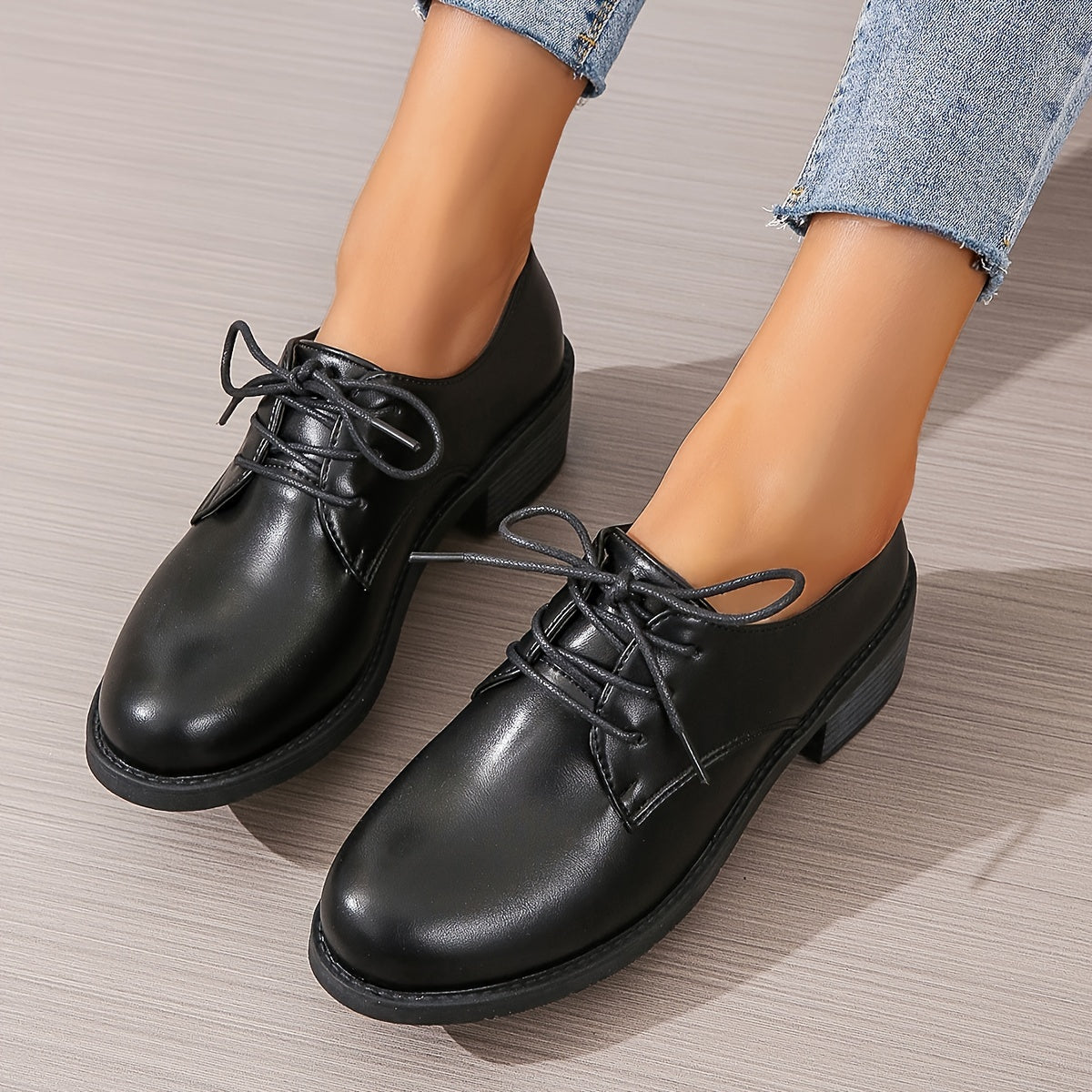 Damen Schwarze Orthopädische Schnürschuhe