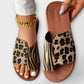 Damen Bicolor Leoparden Slides