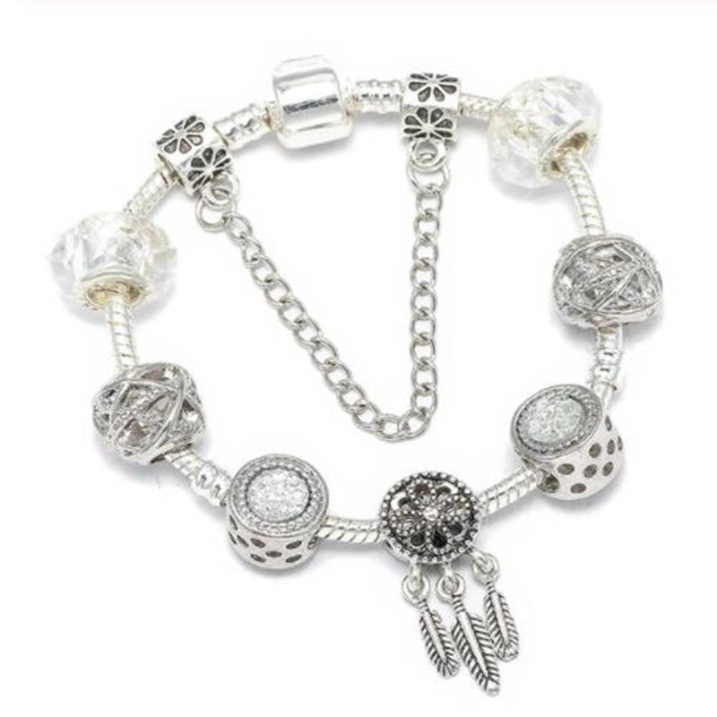 Damen Pfirsichblüten Charme Armband