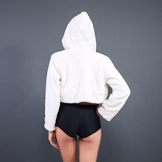 Damen Kurze Flauschjacke Fudus