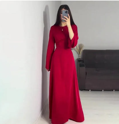 Damen Satinkleid Lang Sexy Spitze