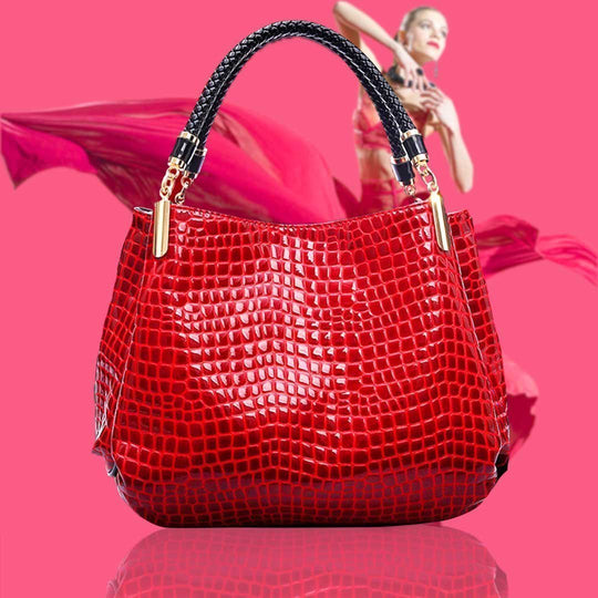 Damen Stilvolle Handtasche Mit Krokodilmotiv