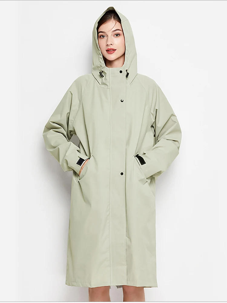 Damen Regenjacke Mit Kapuze Faltbare Wasserdichte Lange Jacke