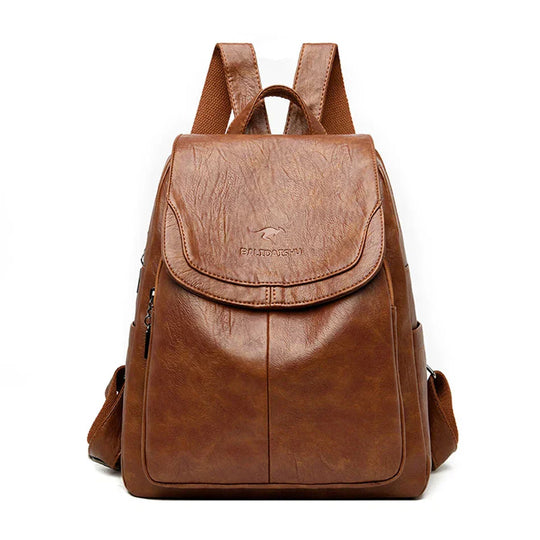 Damen Diebstahlsicherer Leder Rucksack