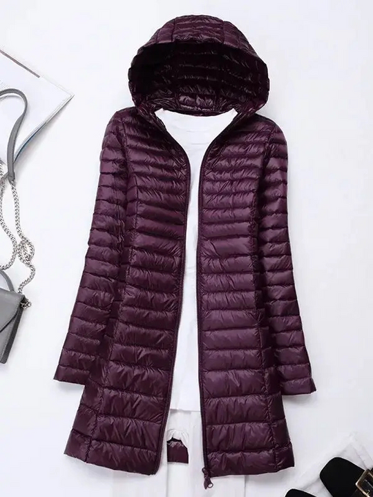 Damen Daunenjacke Leicht Faltbar Kapuze