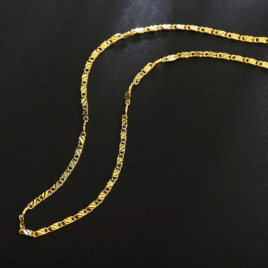 Damen Zarte Feine Halskette 2mm Für Jeden Tag