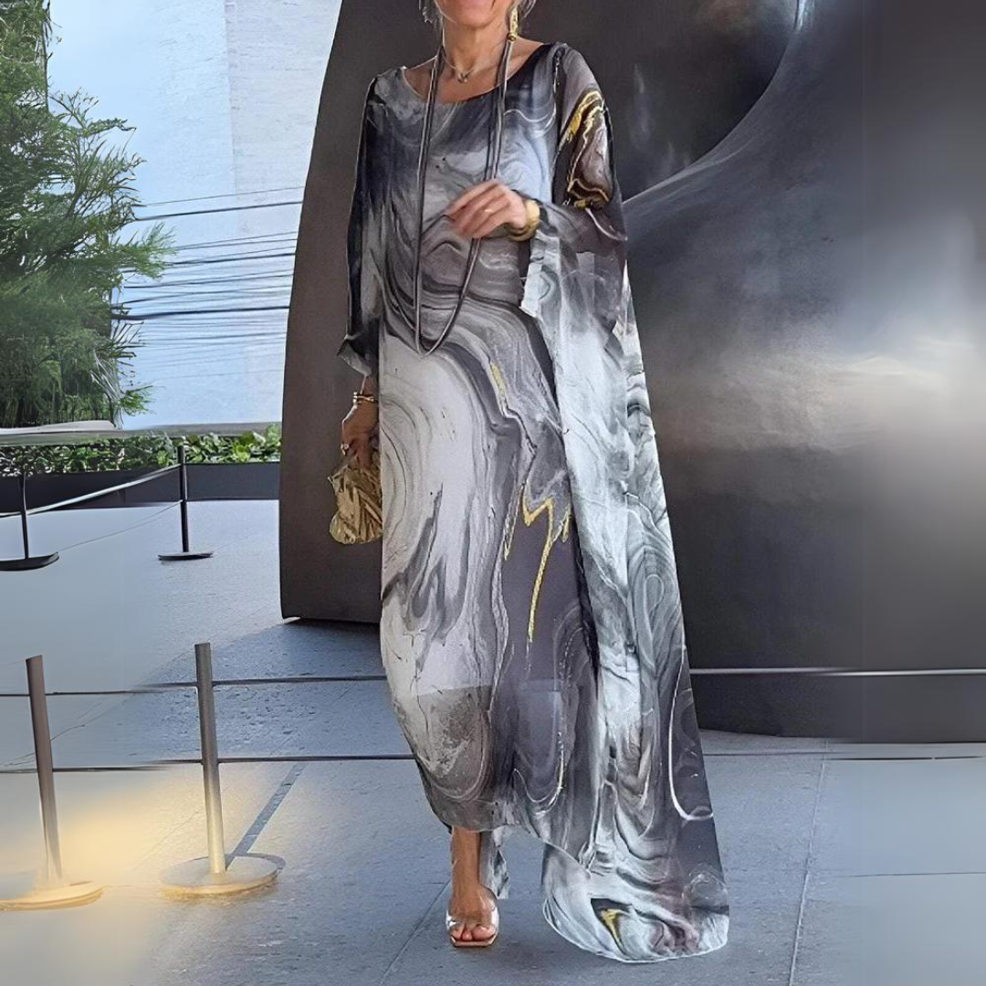 Kaftan Kleid Fließend Elegant Ärmel