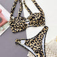 Damen Leopard Ring-Detail Bikini-Set