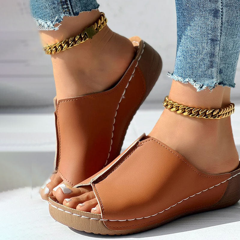 Damen Elegante Keil Pantoletten