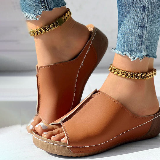 Damen Elegante Keil Pantoletten