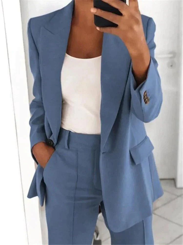 Damen Blazer Anzug Elegant Modisch Hosenanzug