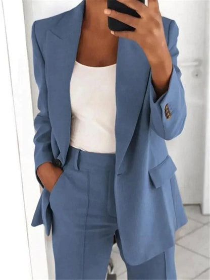 Damen Blazer Anzug Elegant Modisch Hosenanzug