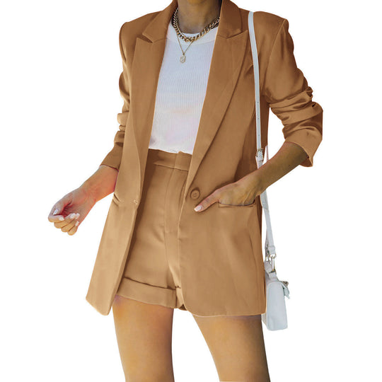 Damen Stilvolles Set Blazer Und Lässige Shorts