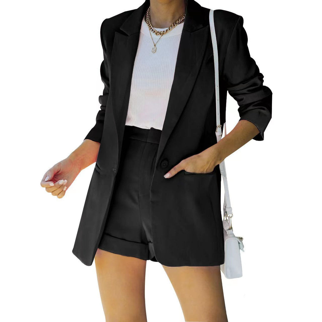 Damen Stilvolles Set Blazer Und Lässige Shorts