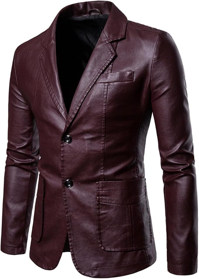 Herren Vielseitiger Lederblazer