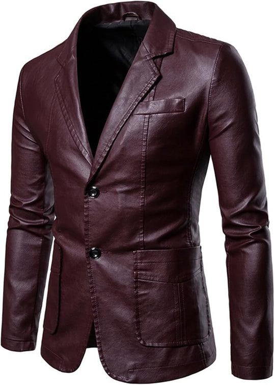 Herren Vielseitiger Lederblazer