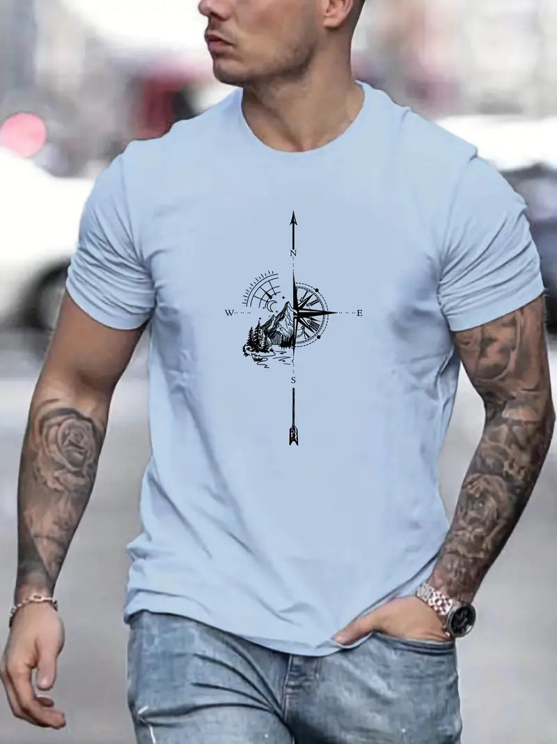 Herren Bequemes T-shirt Bedruckt