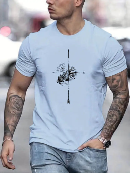 Herren Bequemes T-shirt Bedruckt