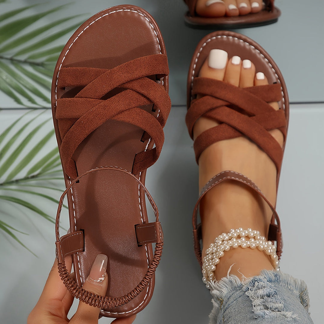 Riemchensandalen Dunkelbraun Leder Komfort