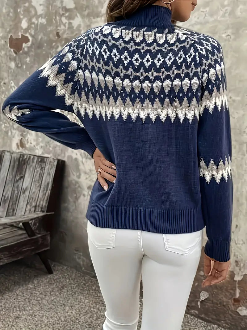 Damen Handgefertigter Isländischer Wollpullover