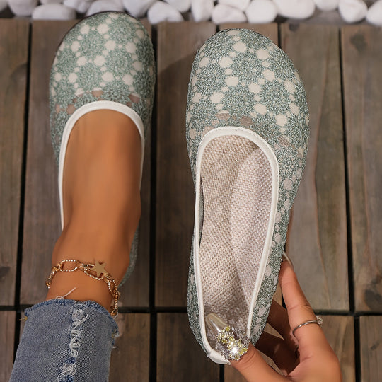 Damen Spitze Flache Schuhe