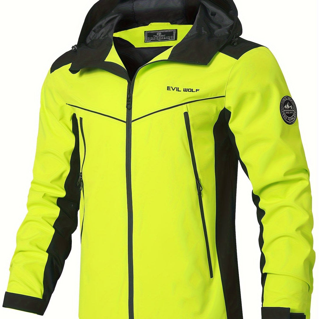 Gestreifter Windbreaker Herren Wasserdicht Mit Kapuze