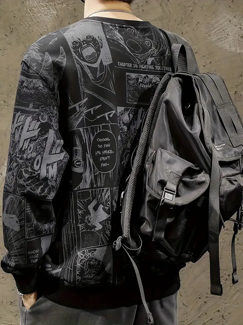 Herren Sweatshirt Mit Trendigem Print Für Alltag