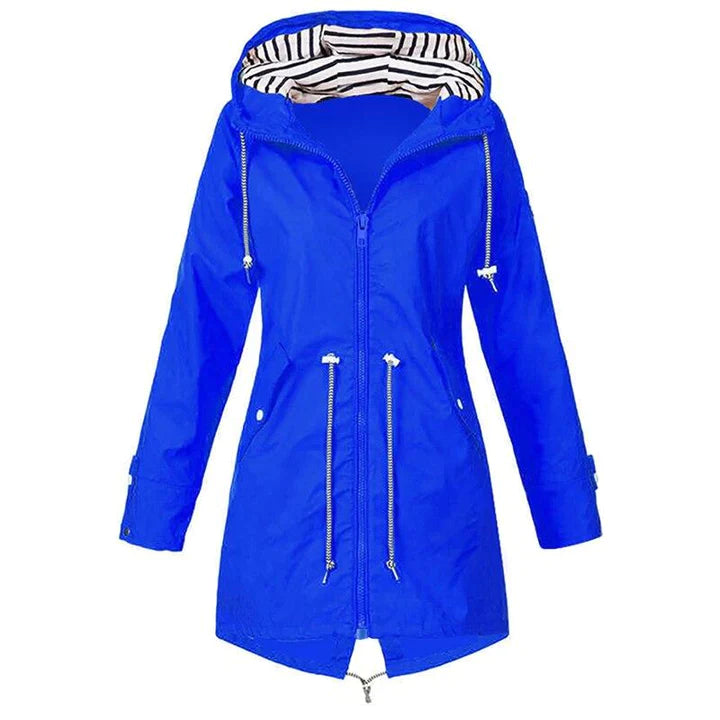 Damen Elegante Lange Wasserdichte Jacke