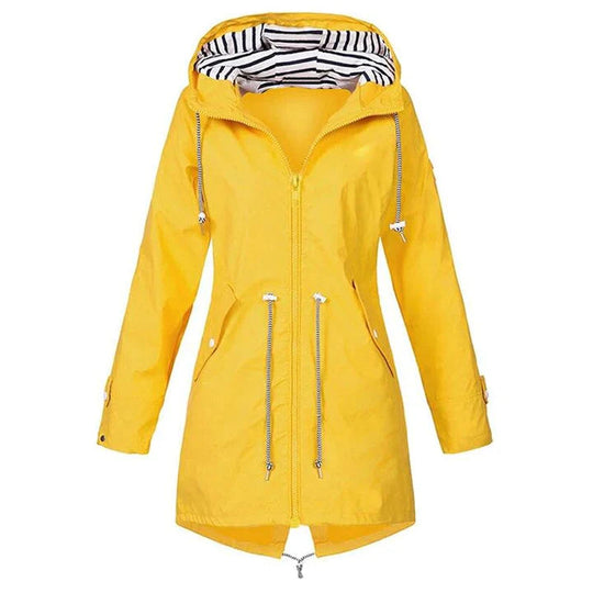 Damen Elegante Lange Wasserdichte Jacke