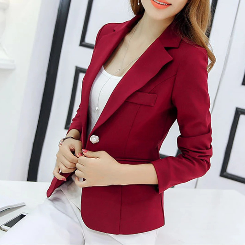 Slim Fit Damen Blazer mit langen Ärmeln - Stilvoll und Geschäftlich