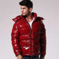 Herren Glänzende Pufferjacke