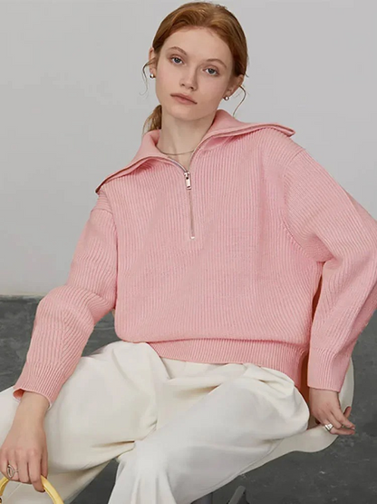 MonAmi Woll winddichte Pullover mit Reißverschluss Damen