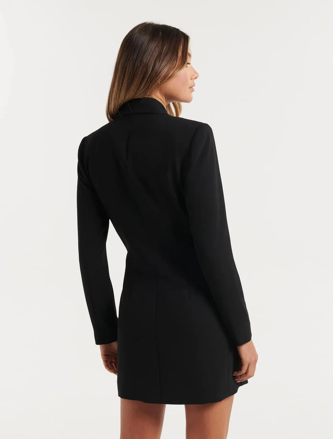Damen Blazer Kleid Doppelknöpfig Klassisch Langarm Elegant