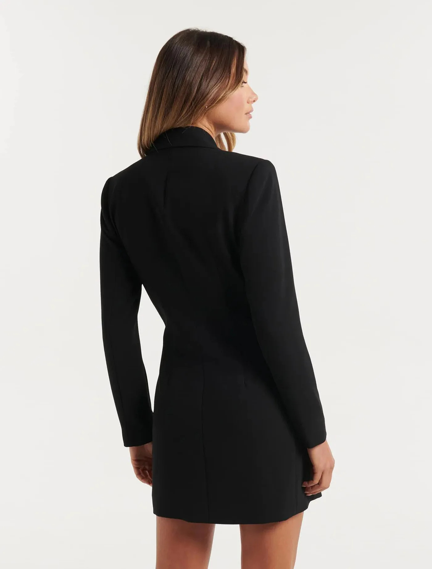 Preluxi - Blazer Kleid Damen, Klassisch Doppelknöpfig Mit Langen Ärmeln