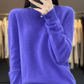 Damen Kaschmir Pullover Runder Ausschnitt Weicher Eleganter Strickpullover