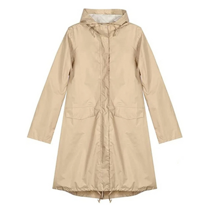 Damen Regenjacke Mit Kapuze Lange Wasserdichte Leichte Jacke