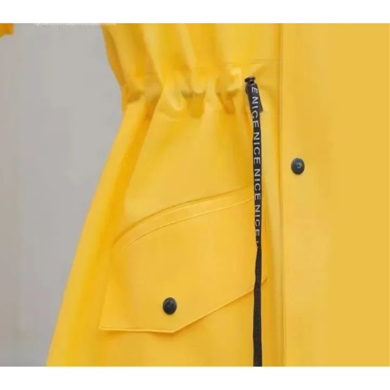 Damen Verstellbare Regenjacke Mit Kapuze Wasserdicht