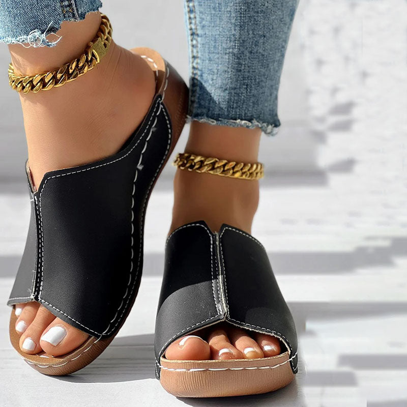 Damen Elegante Keil Pantoletten