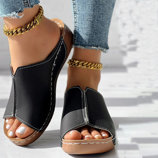 Damen Elegante Keil Pantoletten