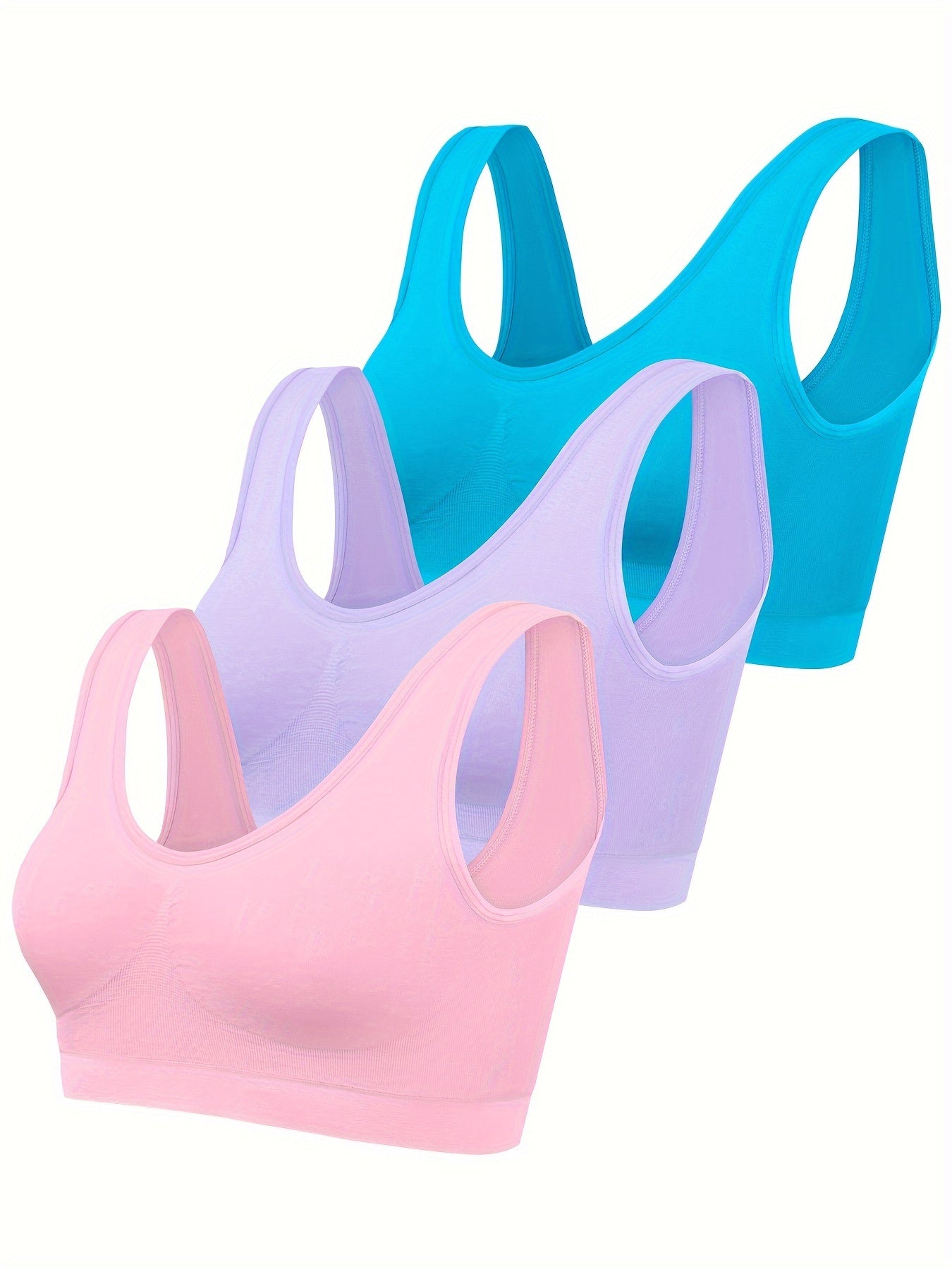 Fudus | Satz Von 3 Einfarbigen Tanktops & Nahtlosem Sport Bh