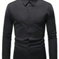 Fudus Herren Slim Fit Hemd - Einfarbiges Elegantes Langarmhemd