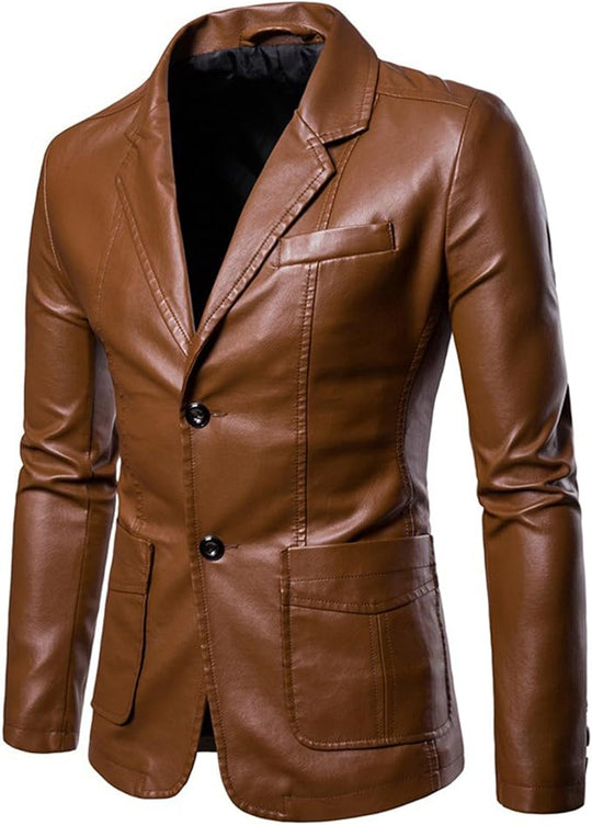 Herren Vielseitiger Lederblazer