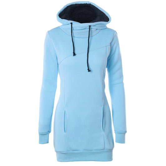 Damen Hoodiekleid mit seitlichen Eingrifftaschen Fudus