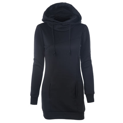 Damen Hoodiekleid mit seitlichen Eingrifftaschen Fudus